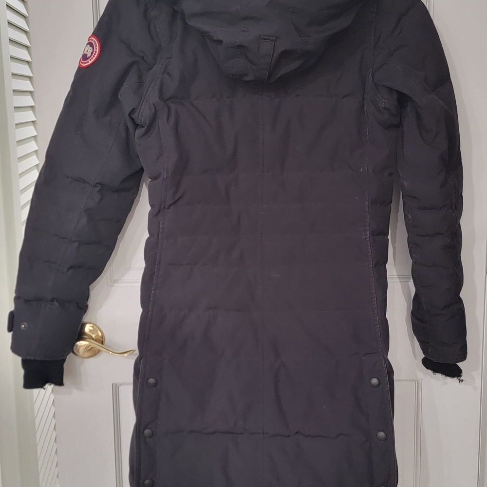 Canada Goose Long Duck Down Jacket With Hood, Small, Black (No Coyote Fur) - Picture 5 of 14